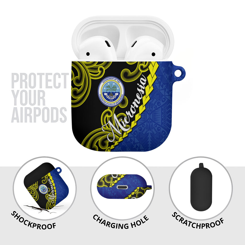 Federated States Of Micronesia FSM AirPods Case Pacific Islander Tribal Swirl Geometric Pattern
