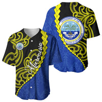 Federated States Of Micronesia FSM Baseball Jersey Pacific Islander Tribal Swirl Geometric Pattern