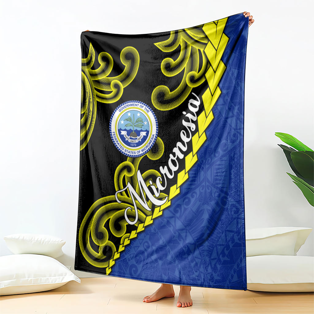 Federated States Of Micronesia FSM Blanket Pacific Islander Tribal Swirl Geometric Pattern