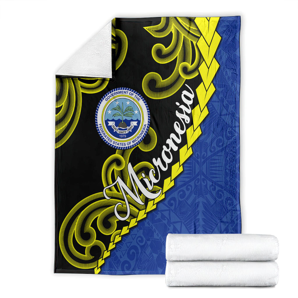 Federated States Of Micronesia FSM Blanket Pacific Islander Tribal Swirl Geometric Pattern