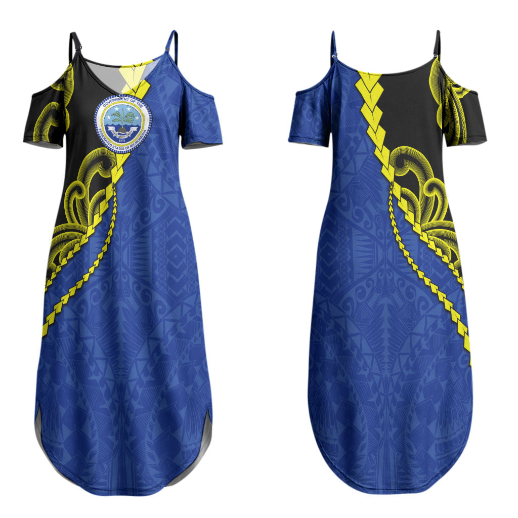 Federated States Of Micronesia FSM Couples Matching Summer Maxi Dress and Hawaiian Shirt Pacific Islander Tribal Swirl Geometric Pattern