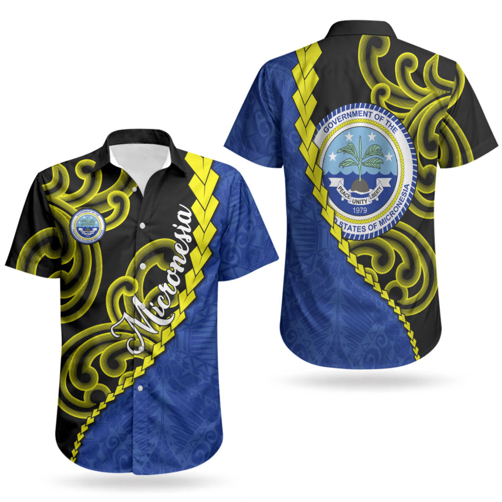 Federated States Of Micronesia FSM Couples Matching Tank Maxi Dress and Hawaiian Shirt Pacific Islander Tribal Swirl Geometric Pattern