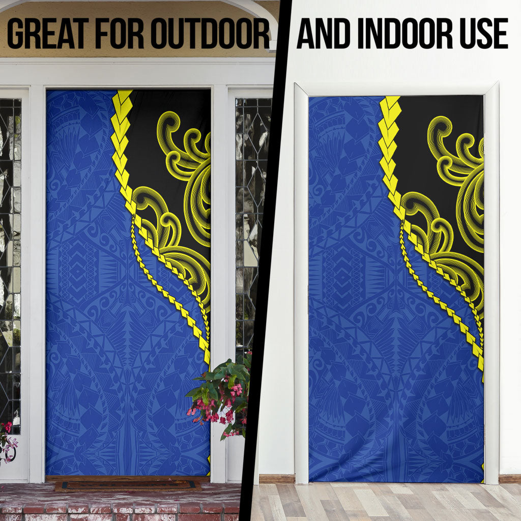 Federated States Of Micronesia FSM Door Cover Pacific Islander Tribal Swirl Geometric Pattern