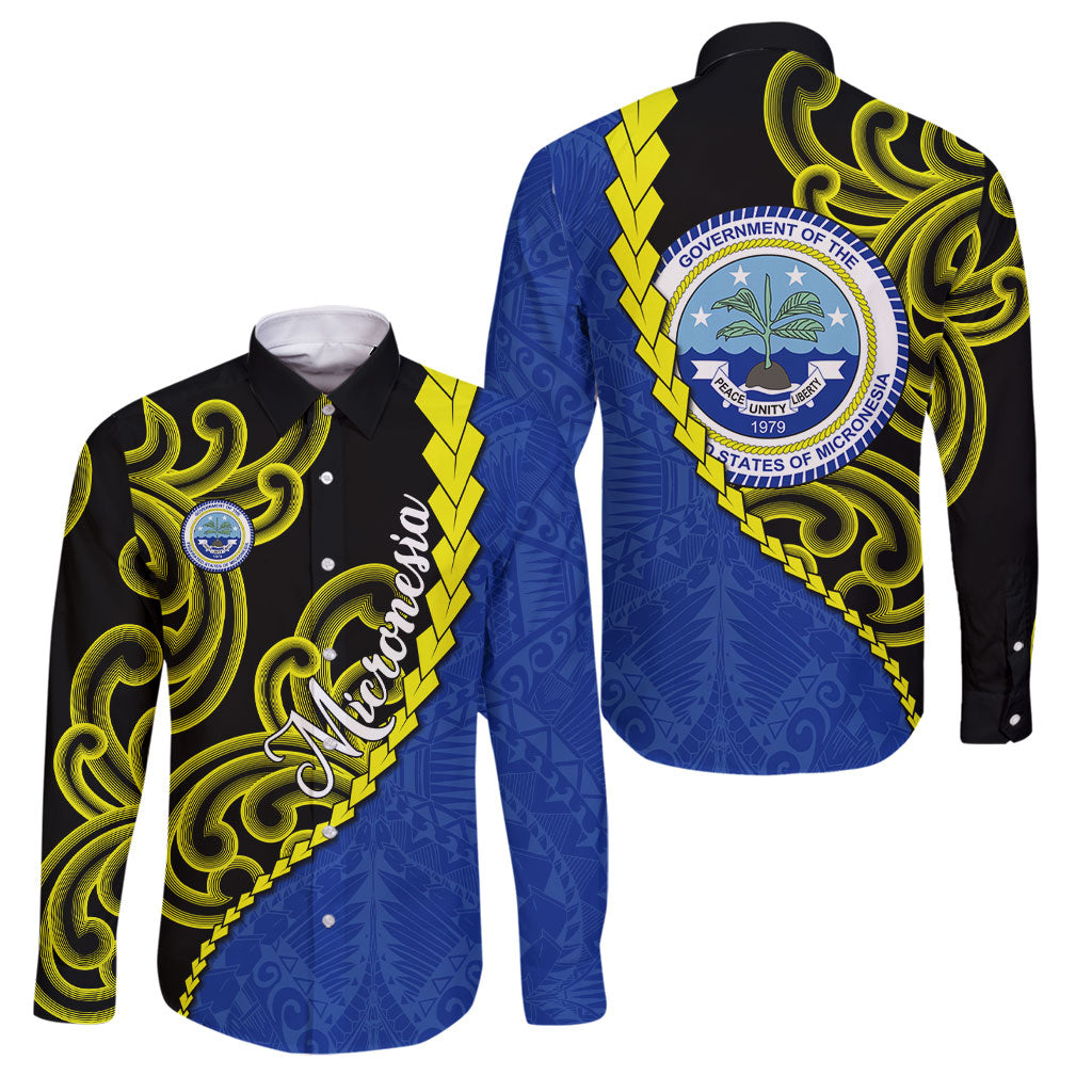 Federated States Of Micronesia FSM Family Matching Long Sleeve Bodycon Dress and Hawaiian Shirt Pacific Islander Tribal Swirl Geometric Pattern