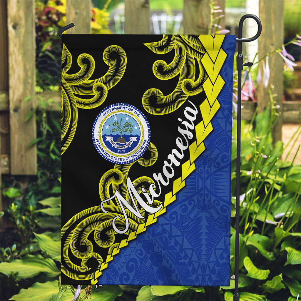 Federated States Of Micronesia FSM Garden Flag Pacific Islander Tribal Swirl Geometric Pattern