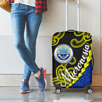 Federated States Of Micronesia FSM Luggage Cover Pacific Islander Tribal Swirl Geometric Pattern