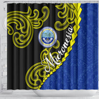 Federated States Of Micronesia FSM Shower Curtain Pacific Islander Tribal Swirl Geometric Pattern