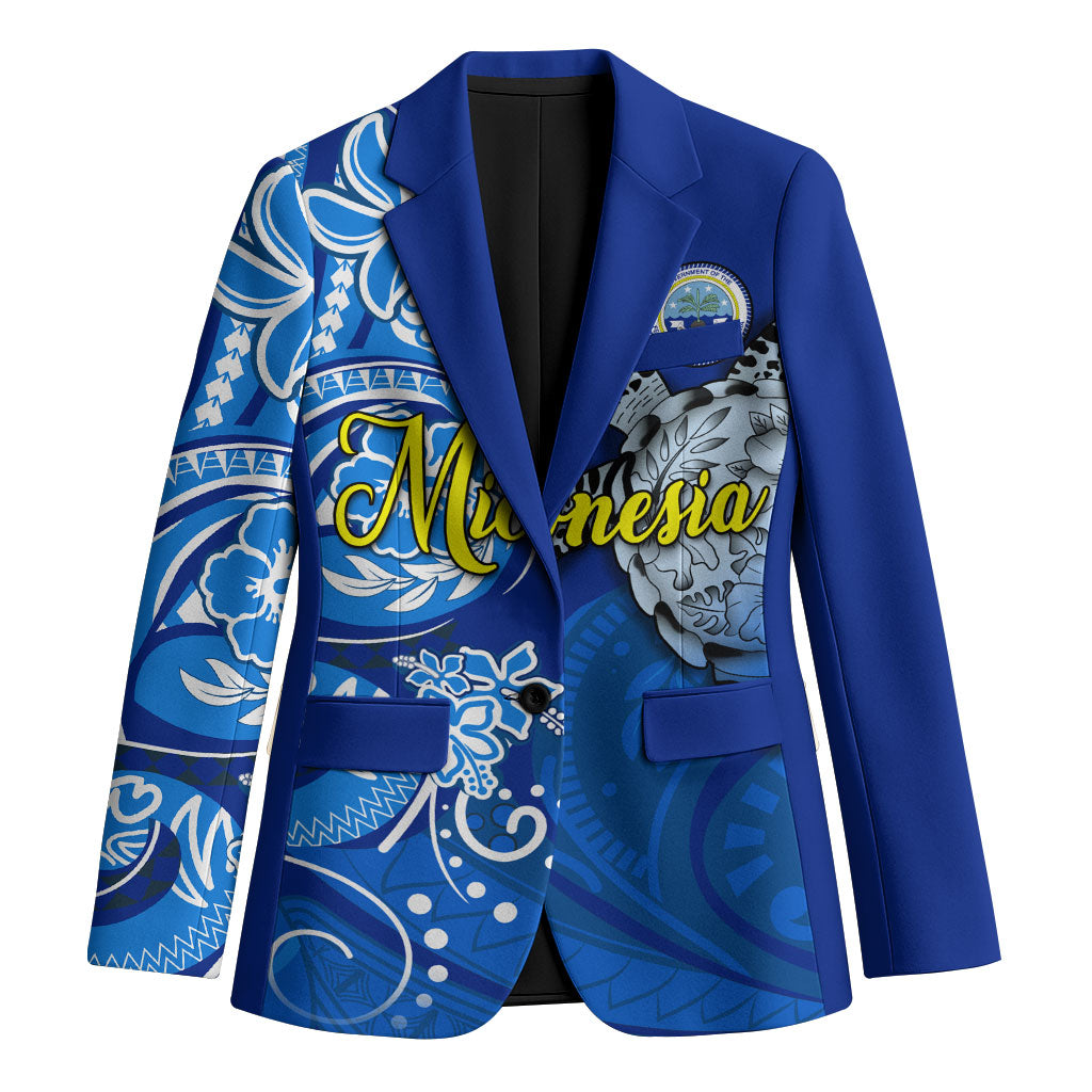 Micronesia Sea Turtle Blazer Federated States Of Micronesia Tribal Floral Pattern
