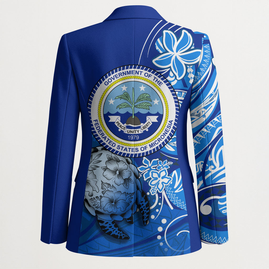 Micronesia Sea Turtle Blazer Federated States Of Micronesia Tribal Floral Pattern