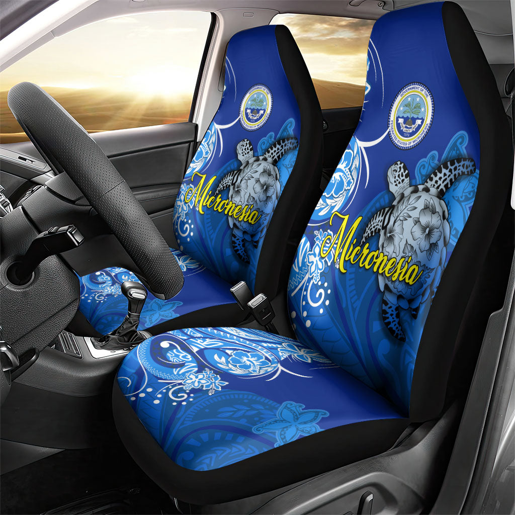 Micronesia Sea Turtle Car Seat Cover Federated States Of Micronesia Tribal Floral Pattern