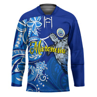 Micronesia Sea Turtle Hockey Jersey Federated States Of Micronesia Tribal Floral Pattern