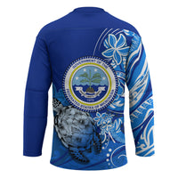 Micronesia Sea Turtle Hockey Jersey Federated States Of Micronesia Tribal Floral Pattern