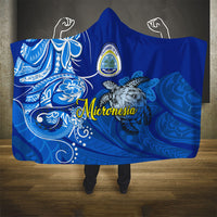 Micronesia Sea Turtle Hooded Blanket Federated States Of Micronesia Tribal Floral Pattern
