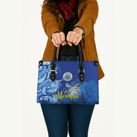 Micronesia Sea Turtle Leather Bag Federated States Of Micronesia Tribal Floral Pattern
