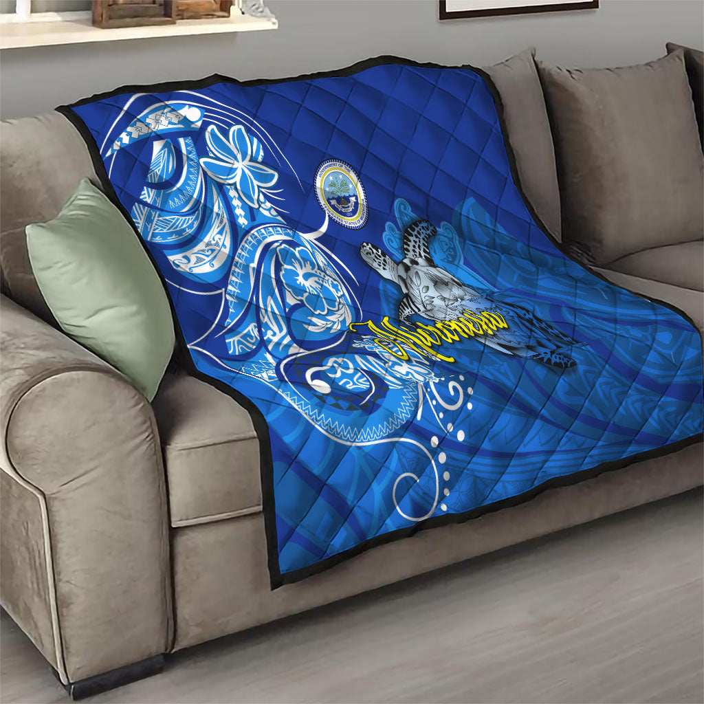 Micronesia Sea Turtle Quilt Federated States Of Micronesia Tribal Floral Pattern