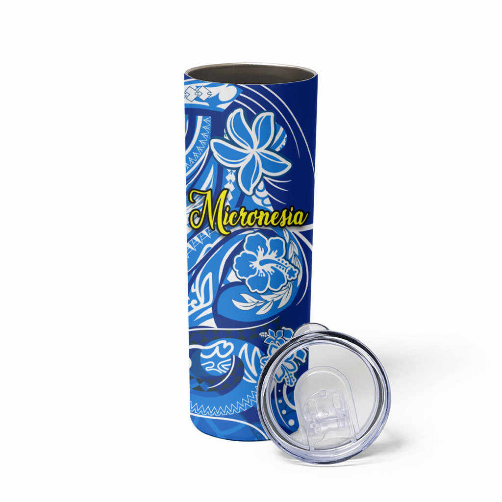 Micronesia Sea Turtle Skinny Tumbler Federated States Of Micronesia Tribal Floral Pattern