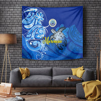 Micronesia Sea Turtle Tapestry Federated States Of Micronesia Tribal Floral Pattern
