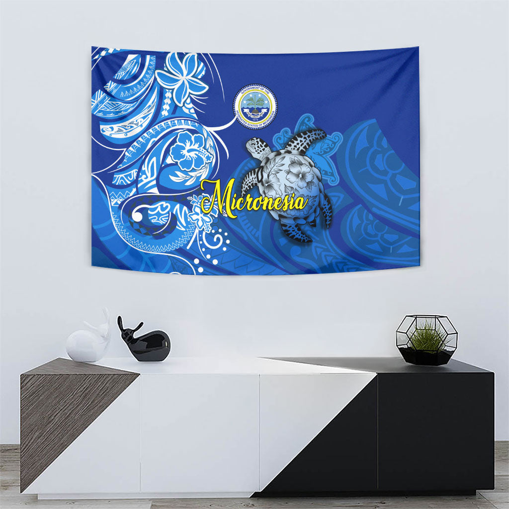 Micronesia Sea Turtle Tapestry Federated States Of Micronesia Tribal Floral Pattern