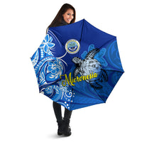 Micronesia Sea Turtle Umbrella Federated States Of Micronesia Tribal Floral Pattern