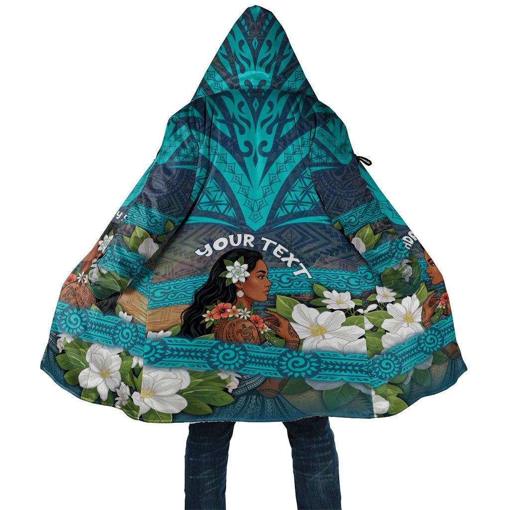 Personalized Polynesian Woman 50th Birthday Cloak Traditional Pacific Tribal Tattoo Floral Art TS04 Unisex Blue - Polynesian Pride