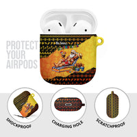 Tropical Christmas In July Santa Claus AirPods Case Festive Hawaiian With Beach Reindeer Sleigh TS04 - Polynesian Pride