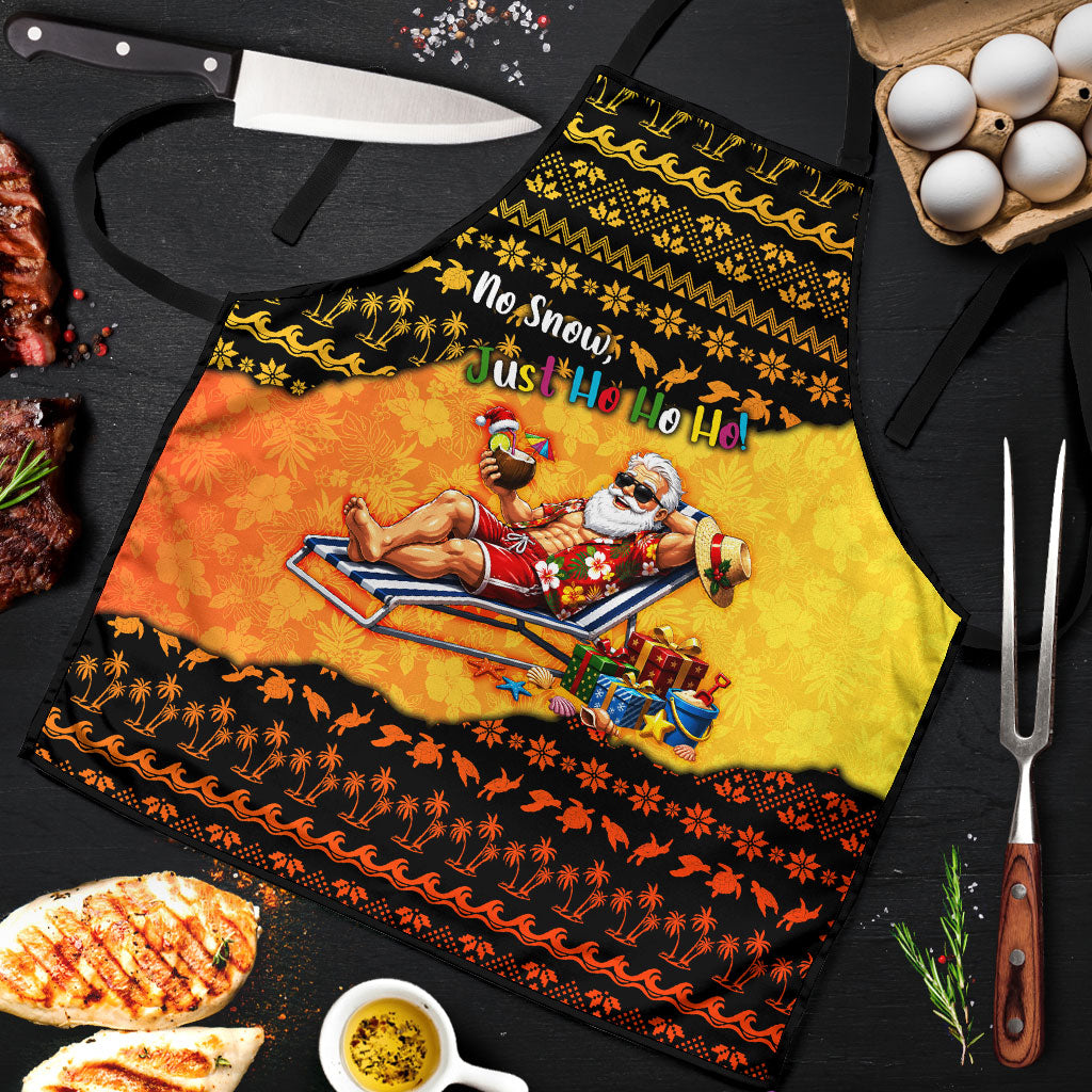 Tropical Christmas In July Santa Claus Apron Festive Hawaiian With Beach Reindeer Sleigh
