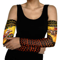 Tropical Christmas In July Santa Claus Arm Sleeves Festive Hawaiian With Beach Reindeer Sleigh TS04 - Polynesian Pride