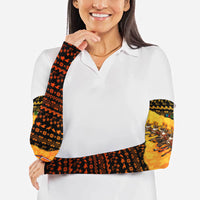 Tropical Christmas In July Santa Claus Arm Sleeves Festive Hawaiian With Beach Reindeer Sleigh TS04 - Polynesian Pride