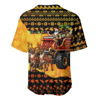 Tropical Christmas In July Santa Claus Baseball Jersey Festive Hawaiian With Beach Reindeer Sleigh