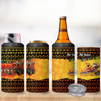Tropical Christmas In July Santa Claus 4 in 1 Can Cooler Tumbler Festive Hawaiian With Beach Reindeer Sleigh TS04 - Polynesian Pride