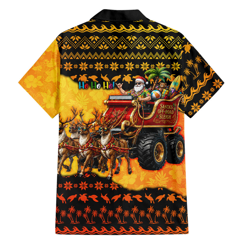 Tropical Christmas In July Santa Claus Hawaiian Shirt Festive Hawaiian With Beach Reindeer Sleigh TS04 - Polynesian Pride
