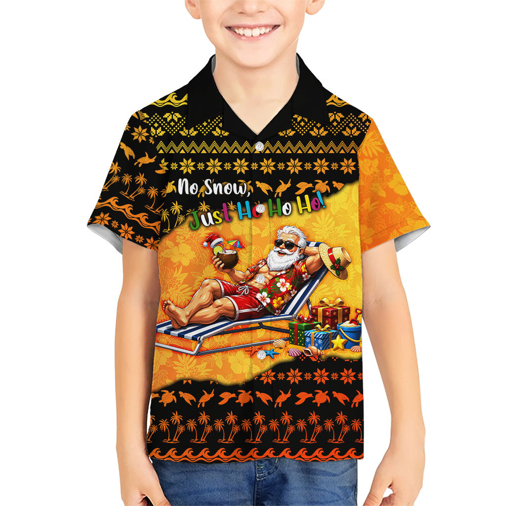Tropical Christmas In July Santa Claus Hawaiian Shirt Festive Hawaiian With Beach Reindeer Sleigh TS04 - Polynesian Pride