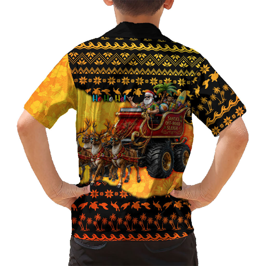 Tropical Christmas In July Santa Claus Hawaiian Shirt Festive Hawaiian With Beach Reindeer Sleigh TS04 - Polynesian Pride