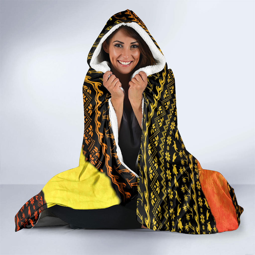 Tropical Christmas In July Santa Claus Hooded Blanket Festive Hawaiian With Beach Reindeer Sleigh TS04 - Polynesian Pride
