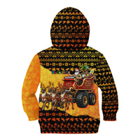 Tropical Christmas In July Santa Claus Kid Hoodie Festive Hawaiian With Beach Reindeer Sleigh TS04 - Polynesian Pride
