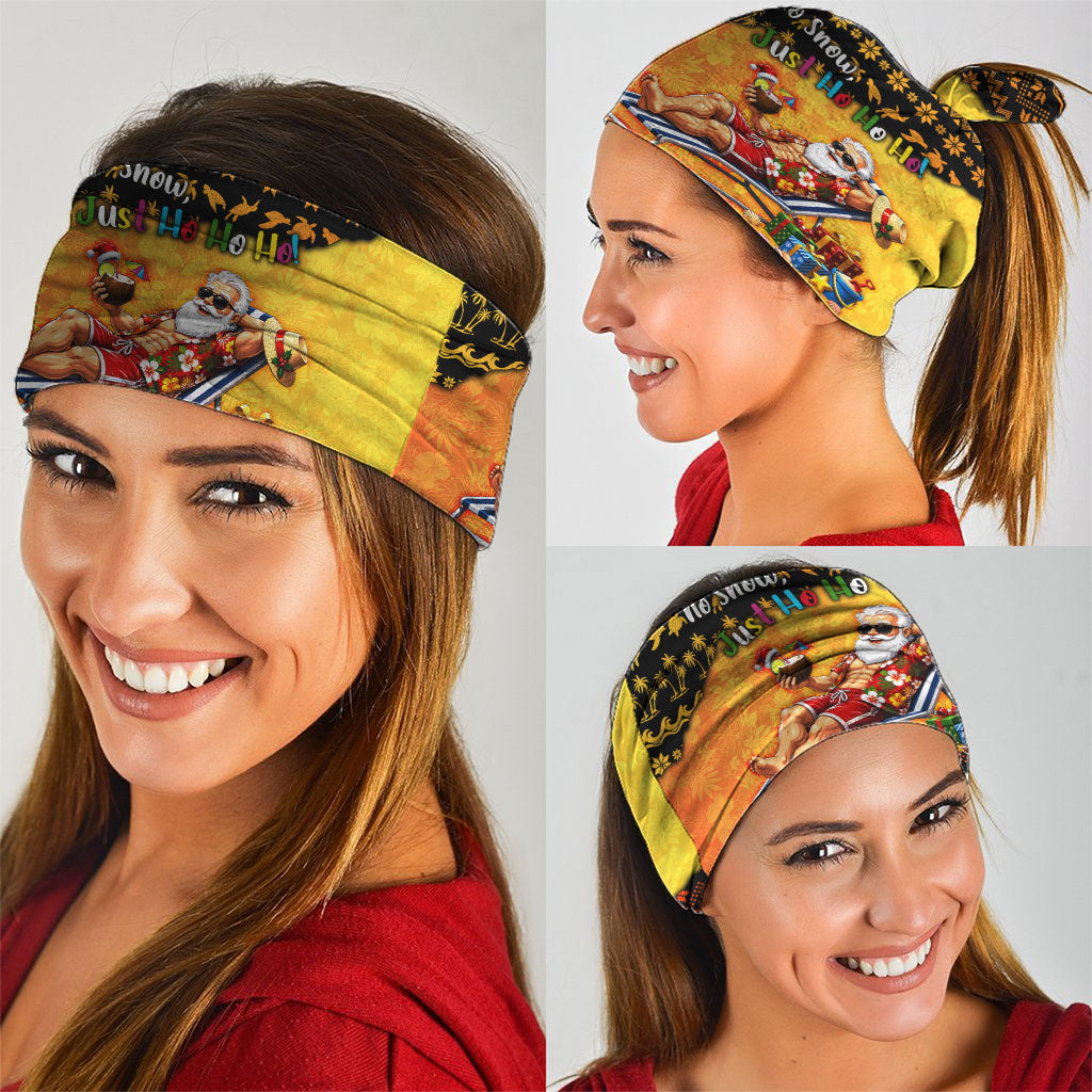 Tropical Christmas In July Santa Claus Neck Gaiter Festive Hawaiian With Beach Reindeer Sleigh TS04 - Polynesian Pride