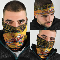 Tropical Christmas In July Santa Claus Neck Gaiter Festive Hawaiian With Beach Reindeer Sleigh TS04 - Polynesian Pride