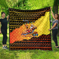 Tropical Christmas In July Santa Claus Quilt Festive Hawaiian With Beach Reindeer Sleigh