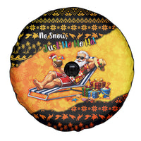 Tropical Christmas In July Santa Claus Spare Tire Cover Festive Hawaiian With Beach Reindeer Sleigh TS04 - Polynesian Pride