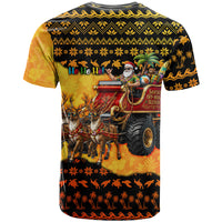 Tropical Christmas In July Santa Claus T Shirt Festive Hawaiian With Beach Reindeer Sleigh TS04 - Polynesian Pride