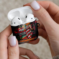 Tropical Christmas In July Candy Cane Surf AirPods Case Vibrant Street Art Beach Graffiti Graphic