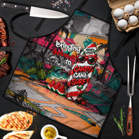 Tropical Christmas In July Candy Cane Surf Apron Vibrant Street Art Beach Graffiti Graphic TS04 Orange Grey - Polynesian Pride