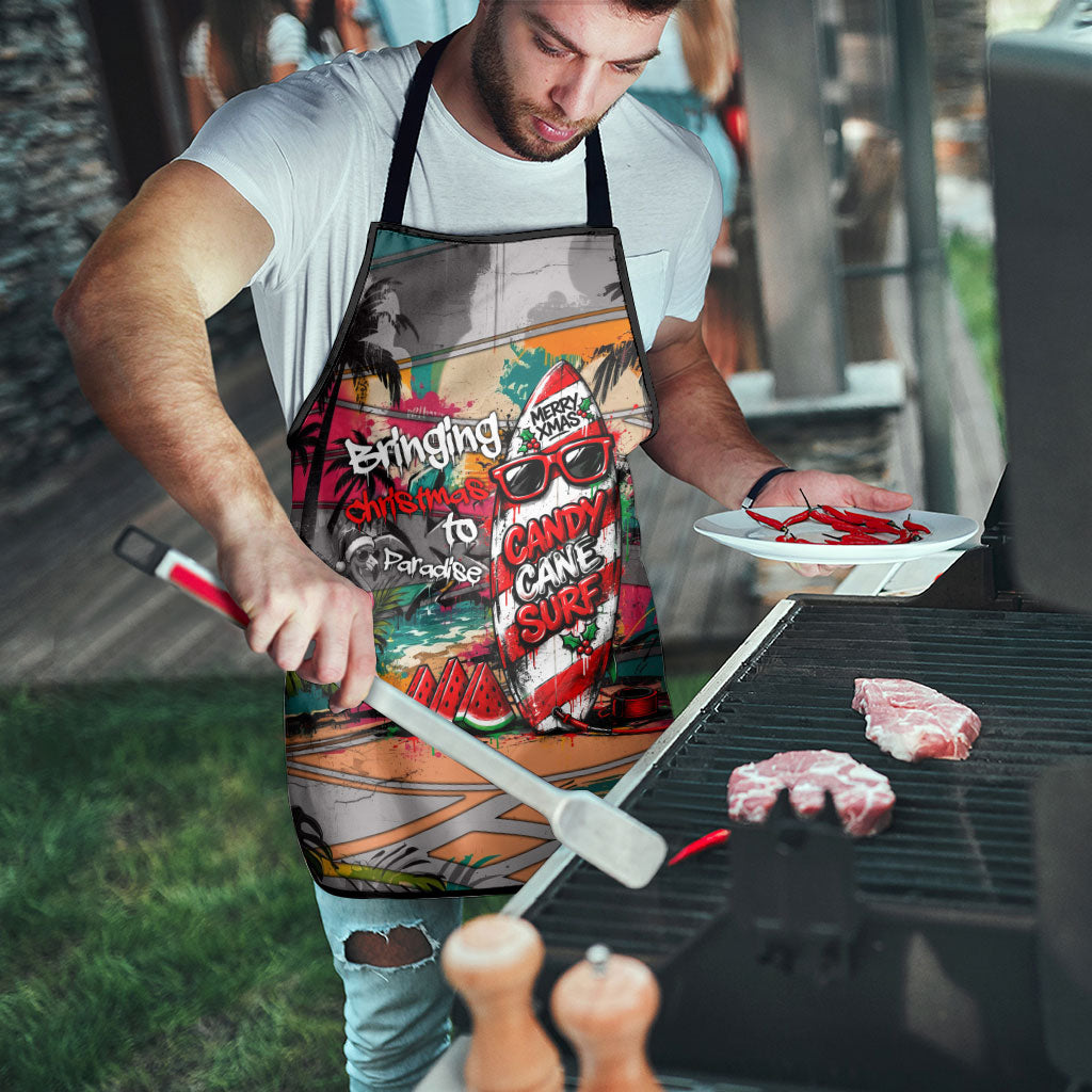Tropical Christmas In July Candy Cane Surf Apron Vibrant Street Art Beach Graffiti Graphic TS04 - Polynesian Pride