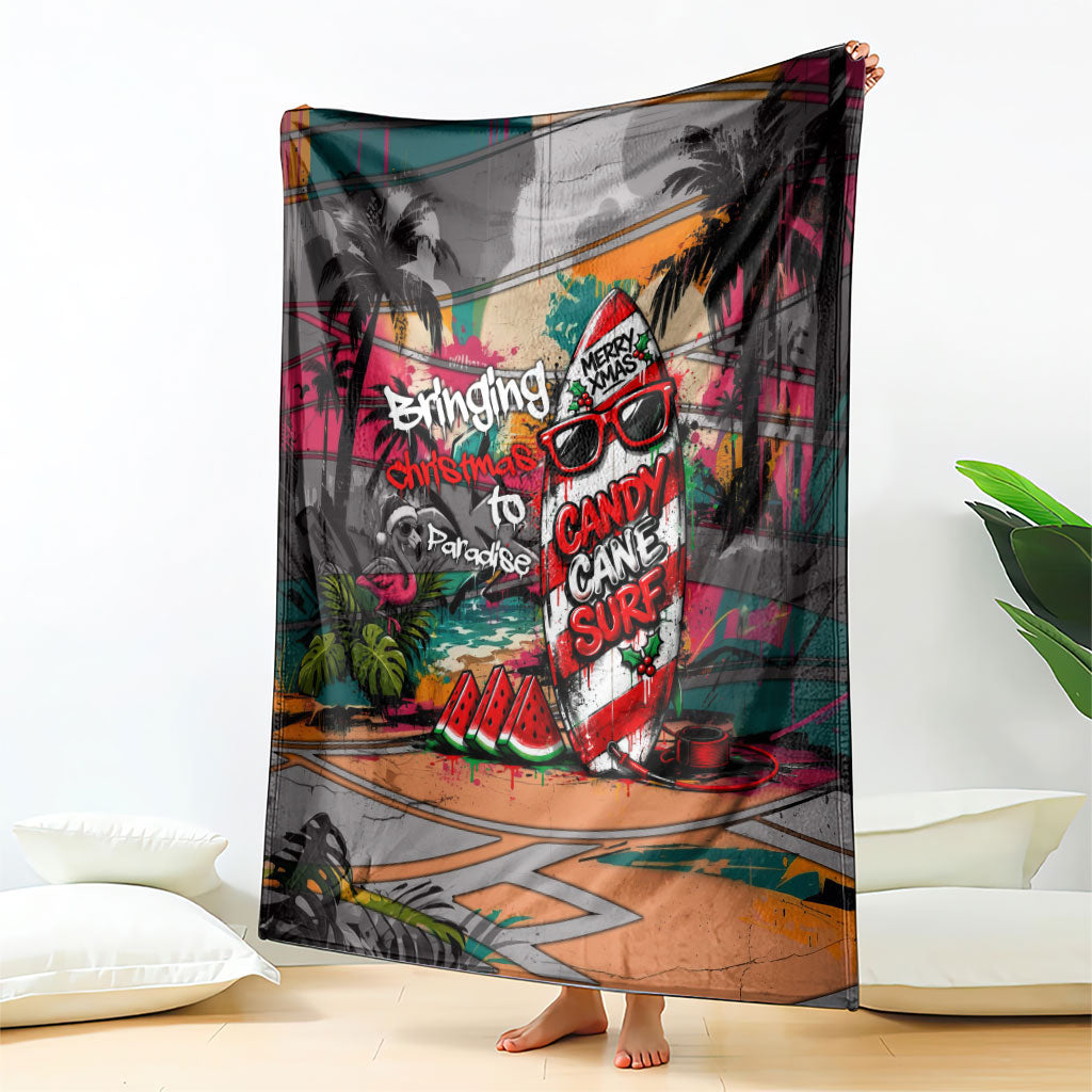 Tropical Christmas In July Candy Cane Surf Blanket Vibrant Street Art Beach Graffiti Graphic TS04 - Polynesian Pride