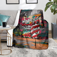 Tropical Christmas In July Candy Cane Surf Blanket Vibrant Street Art Beach Graffiti Graphic TS04 - Polynesian Pride