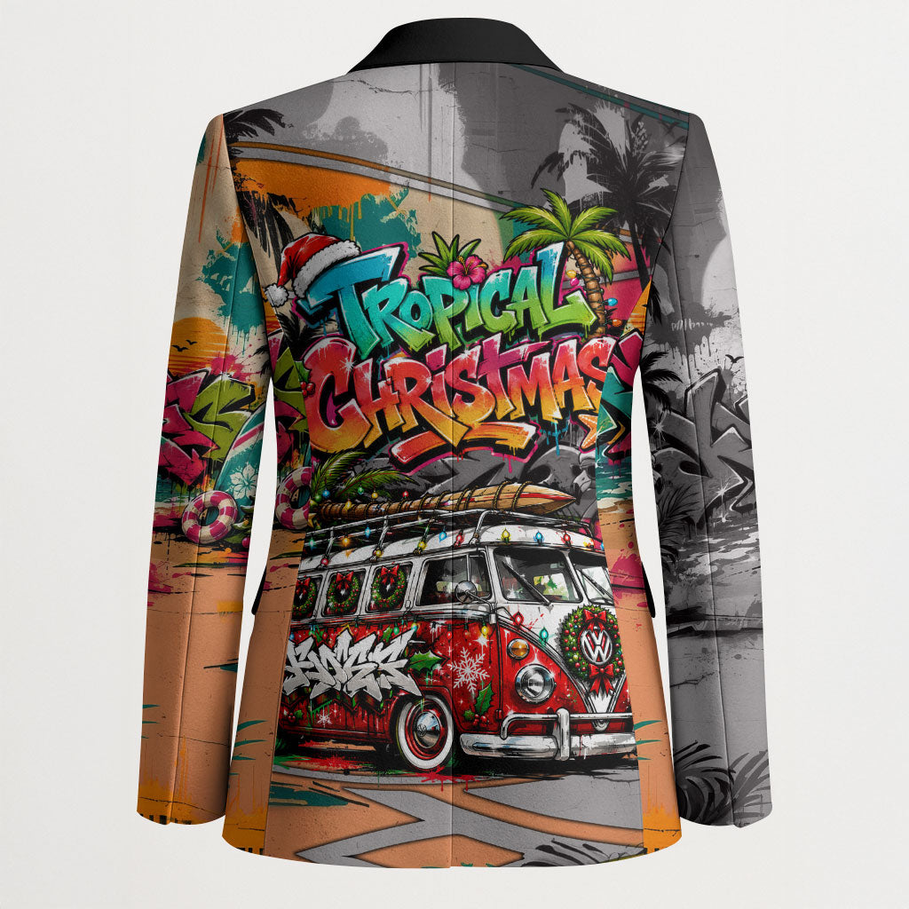 Tropical Christmas In July Candy Cane Surf Blazer Vibrant Street Art Beach Graffiti Graphic TS04 - Polynesian Pride