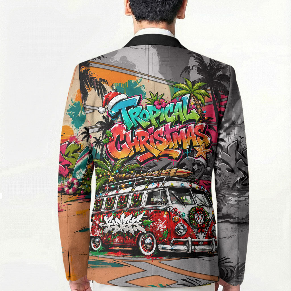 Tropical Christmas In July Candy Cane Surf Blazer Vibrant Street Art Beach Graffiti Graphic TS04 - Polynesian Pride