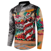 Tropical Christmas In July Candy Cane Surf Button Sweatshirt Vibrant Street Art Beach Graffiti Graphic