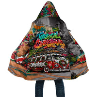 Tropical Christmas In July Candy Cane Surf Cloak Vibrant Street Art Beach Graffiti Graphic TS04 Unisex Orange Grey - Polynesian Pride