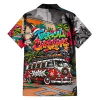Tropical Christmas In July Candy Cane Surf Family Matching Off The Shoulder Long Sleeve Dress and Hawaiian Shirt Vibrant Street Art Beach Graffiti Graphic TS04 - Polynesian Pride